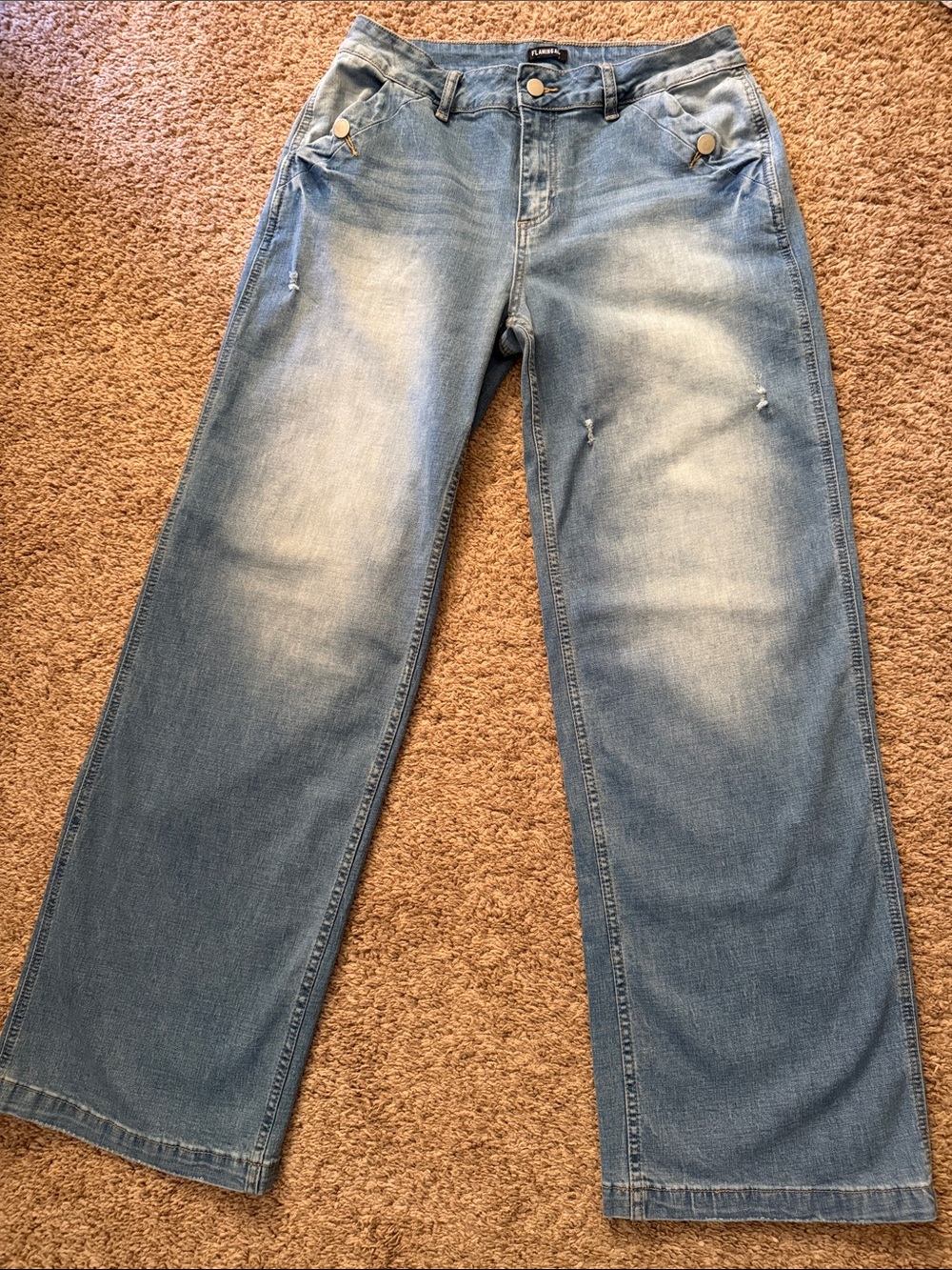 Flamingals wide leg jeans size L